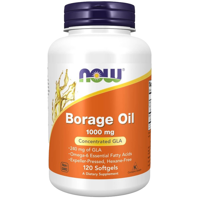 NOW Foods Borage Oil 1000 mg with 240mg of GLA 120 Softgels