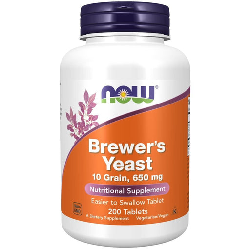 NOW Foods Brewer's Yeast 650 mg 200 Tablets | Premium Supplements at MYSUPPLEMENTSHOP