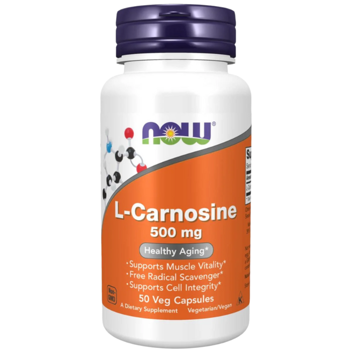 NOW Foods L-Carnosine 500 mg 50 Veg Capsules