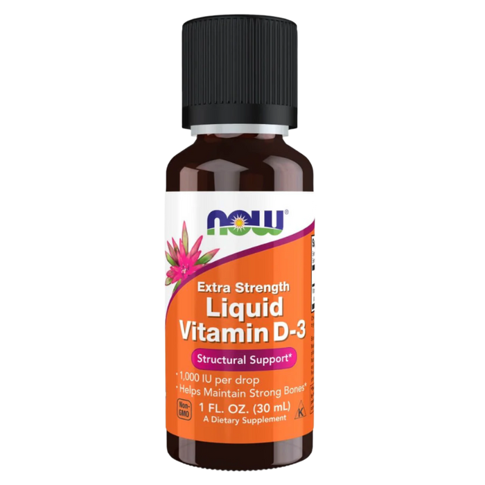 NOW Foods Vitamin D-3 Liquid, 1000 IE (extra stark) – 30 ml.