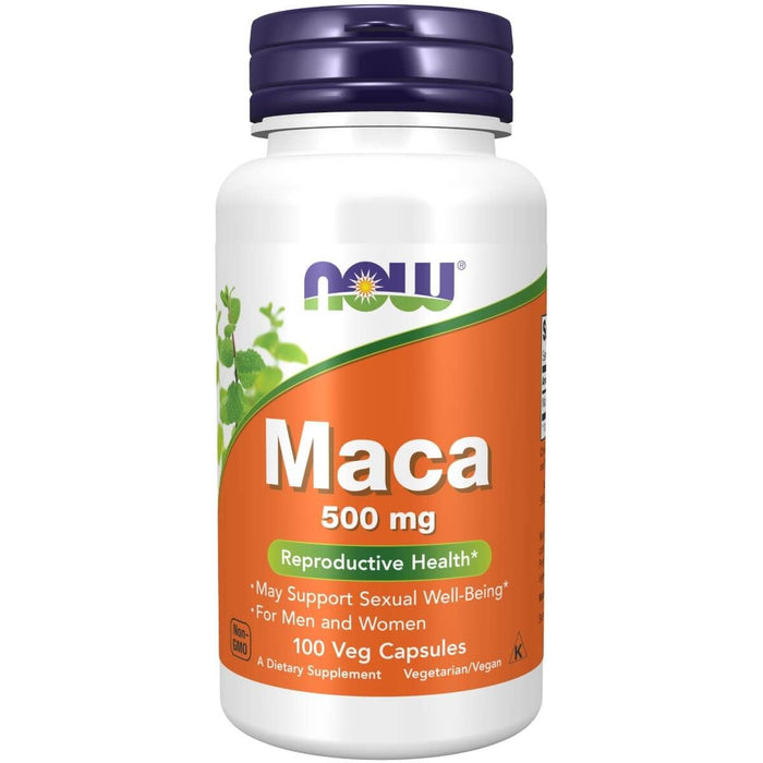 NOW Foods Maca 500 mg 100 Veg Capsules - Sexual Health at MySupplementShop by NOW Foods