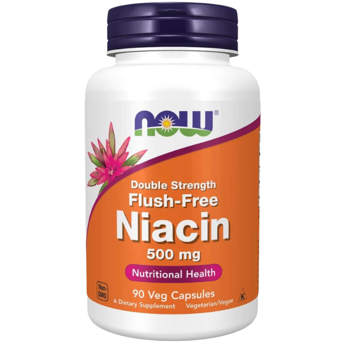 NOW Foods Niacin Flush-Free, 500 mg (doppelte Stärke) – 90 Kapseln