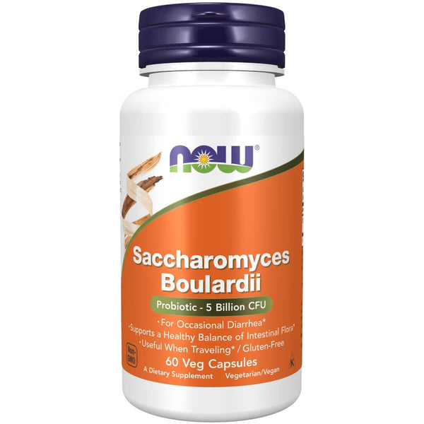 NOW Foods Saccharomyces Boulardii 5 Billion CFU Probiotic 60 Veg Capsules | Premium Supplements at MYSUPPLEMENTSHOP