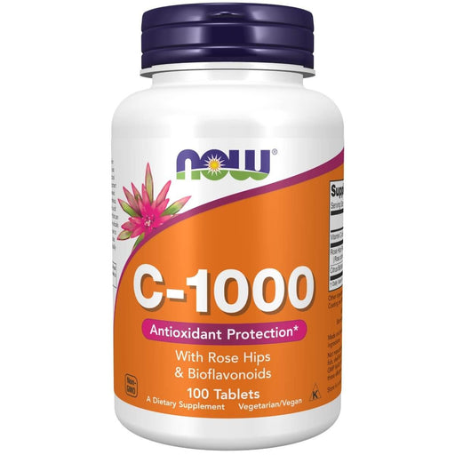 NOW Foods Vitamin C-1,000 with Rose Hips &amp; Bioflavonoids 100 Tablets | Premium Supplements at MYSUPPLEMENTSHOP