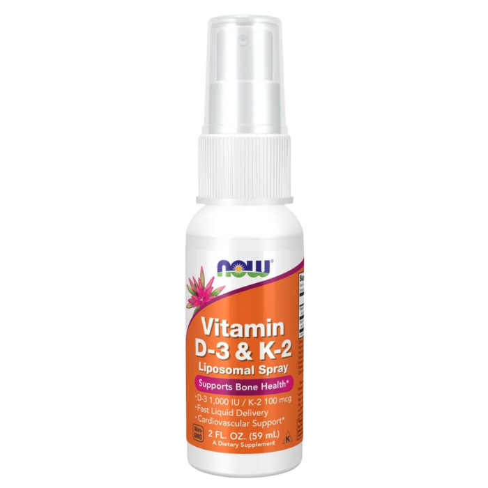 NOW Foods Vitamin D-3 & K-2 Liposomal Spray 1,000 IU/100 mcg 2oz