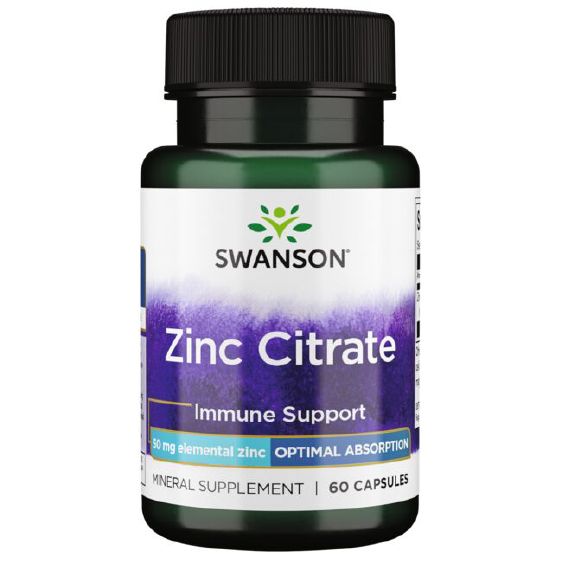 Swanson Zinc Citrate 50 mg 60 Capsules - Vitamins & Minerals at MySupplementShop by Swanson