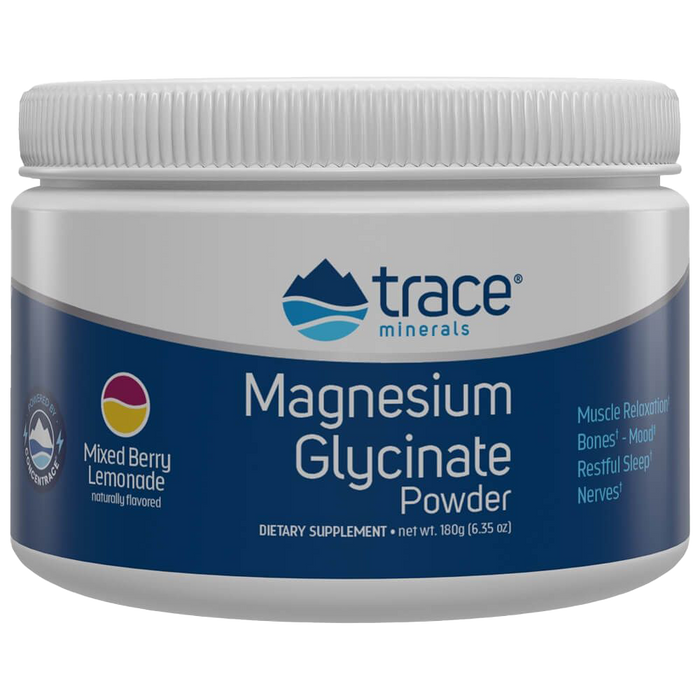 Trace Minerals Magnesium Glycinate Powder 635oz (180g) Mixed Berry Lemonade Flavour