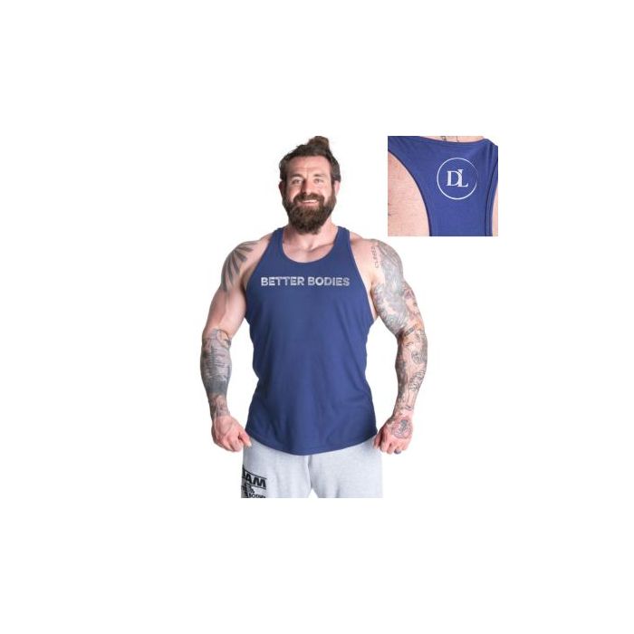 Better Bodies Logo Essential T-Back DL Bright Blue - Large - Clothing at MySupplementShop by Better Bodies