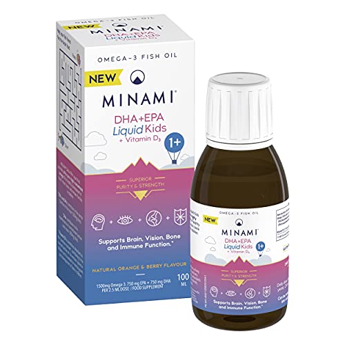 MINAMI DHA+EPA Liquid Kids + Vitamin D3 - 100ml | High-Quality DHA | MySupplementShop.co.uk