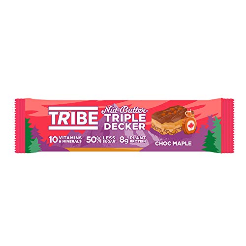 Tribe Nut Butter Triple Decker Plant Protein Bar 12x40g Choc Maple | High-Quality Sports Nutrition | MySupplementShop.co.uk