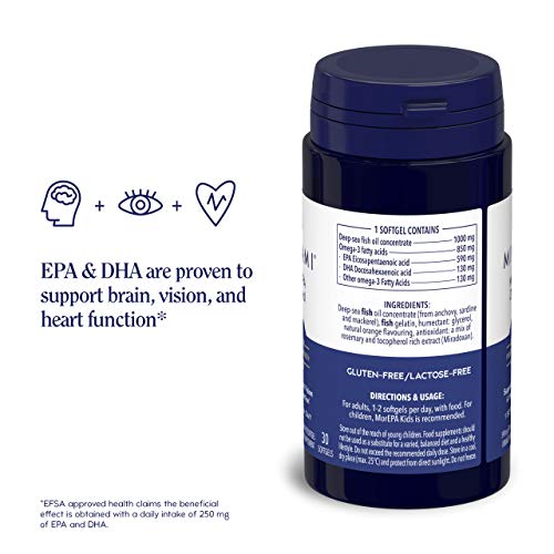 Minami - MorEPA Original - Omega 3 Fish Oil - High EPA & DHA Formula - 590mg EPA & 130mg DHA per Serving - Supports Normal Brain Vision and Heart Function - 30 Softgels | High-Quality Vitamins & Supplements | MySupplementShop.co.uk