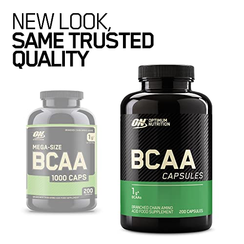 Optimum Nutrition BCAA 1000 Powder Branched Chain Amino Acids with L-Leucine L-Isoleucine and L-Valine Unflavoured BCAA Supplements 100 Servings 200 Capsules | High-Quality BCAAs | MySupplementShop.co.uk