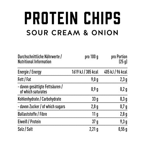 GOT7 Nutrition High Protein Chips with 40 percent Protein Sour Cream and Onion 1er Pack (1 x 300 g) | High-Quality Diet Snacks | MySupplementShop.co.uk