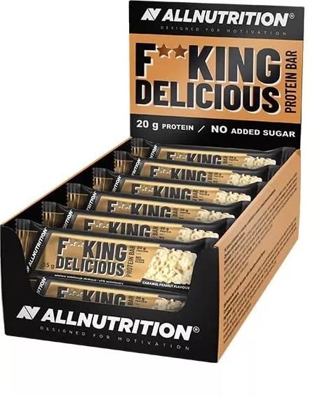 Allnutrition Fitking Delicious Protein Bar, Caramel Peanut - 15 x 55g | High-Quality Protein Bars | MySupplementShop.co.uk