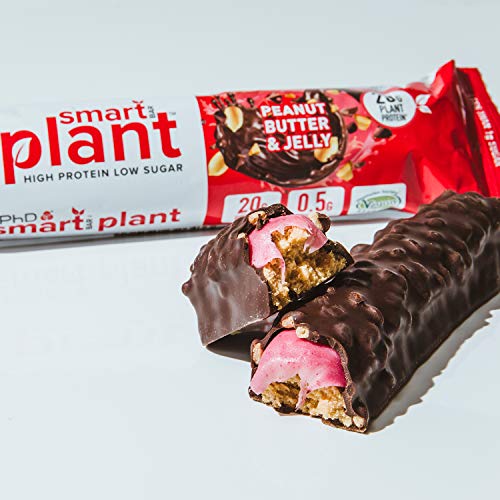 PhD Smart Bar Plant Vegan protein bar Peanut Butter & Jelly-12 Bars | High-Quality Protein Bars | MySupplementShop.co.uk