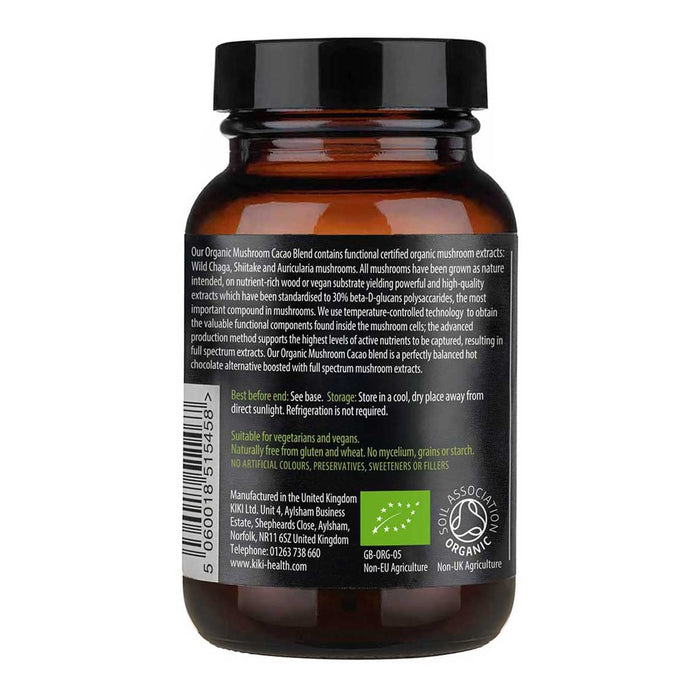 KIKI Health Organic Mushroom Extract Cacao Powder - 105g | High-Quality Health and Wellbeing | MySupplementShop.co.uk