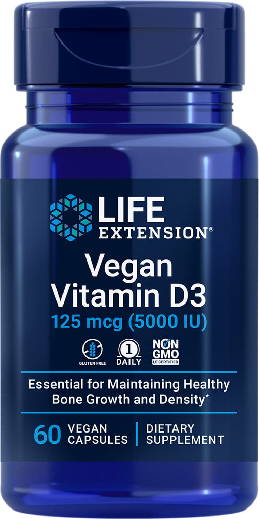 Life Extension Vegan Vitamin D3, 125mcg - 60 vcaps | High-Quality Vitamins & Minerals | MySupplementShop.co.uk