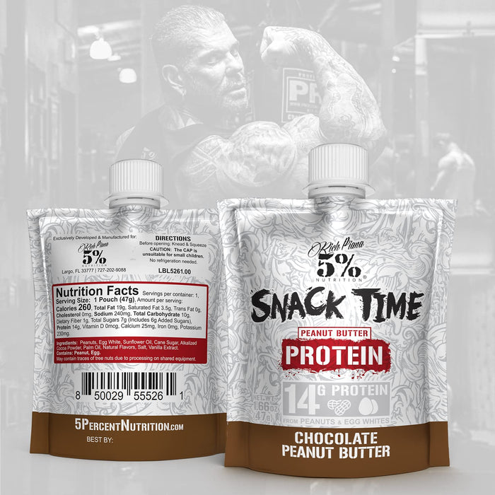 5% Nutrition Snack Time - Legendary Series, Chocolate Peanut Butter - 10 pouches | High-Quality Protein | MySupplementShop.co.uk