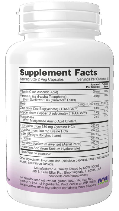 NOW Foods Vegan Hair, Skin & Nails - 90 vcaps | High-Quality Sports Supplements | MySupplementShop.co.uk