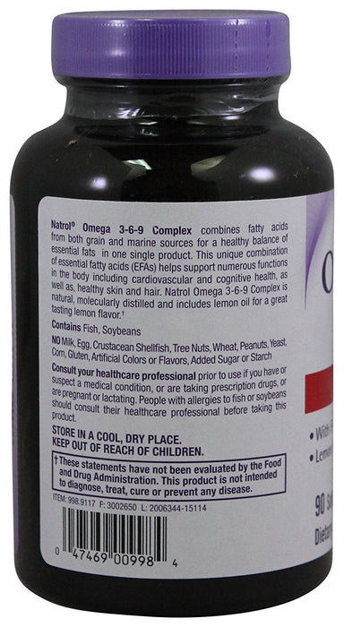 Natrol Omega 3-6-9 Complex - 90 softgels | High-Quality Health and Wellbeing | MySupplementShop.co.uk