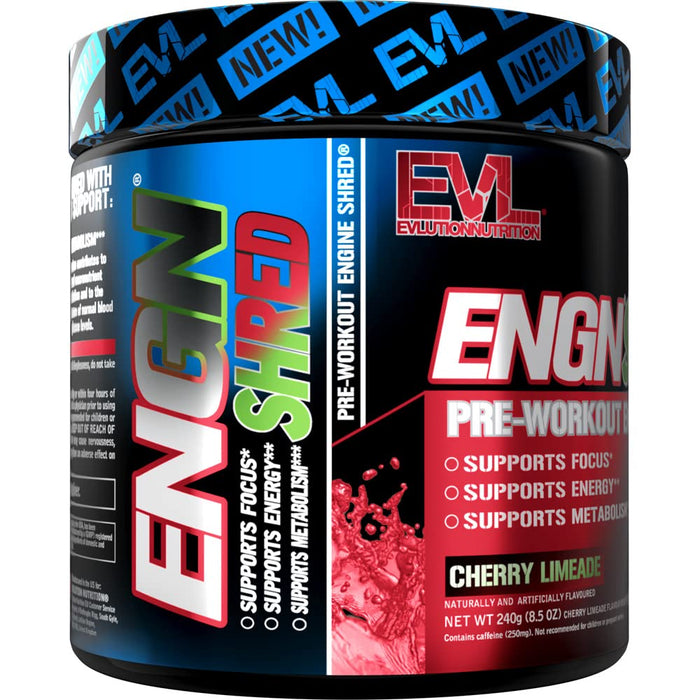 EVLution Nutrition ENGN Shred, Cherry Limeade - 249 grams | High-Quality Pre & Post Workout | MySupplementShop.co.uk