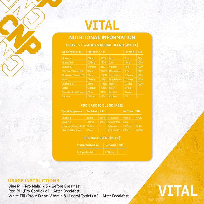 CNP Professional Pro Vitamin Range Pro Vital Vitamin C & D. Complete Athlete & Daily Support (Pro Vital)