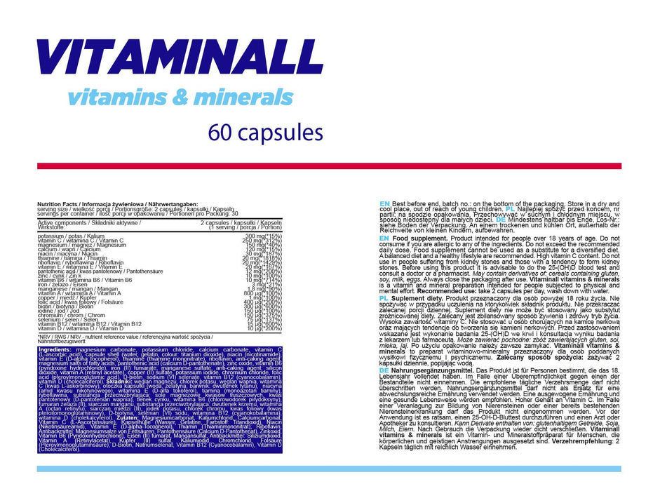 Allnutrition Vitaminall XtraCaps - 120 caps | High-Quality Combination Multivitamins & Minerals | MySupplementShop.co.uk