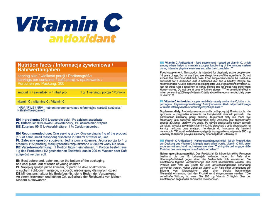 Allnutrition Vitamin C Antioxidant - 250g | High-Quality Vitamins, Minerals & Supplements | MySupplementShop.co.uk