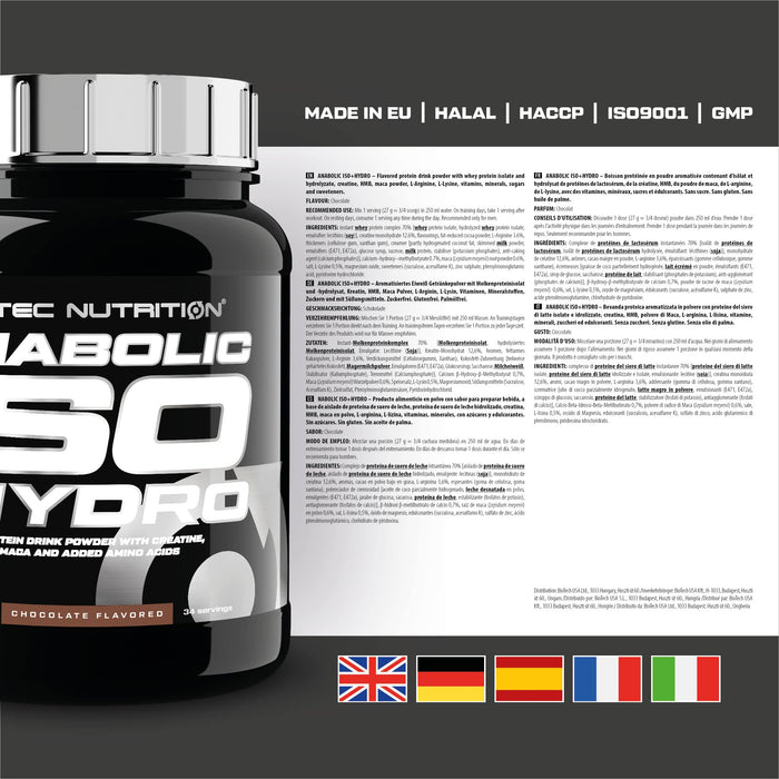 SciTec Anabolic Iso + Hydro, Chocolate - 920 grams | High-Quality Protein | MySupplementShop.co.uk