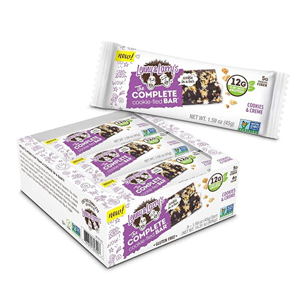 Lenny & Larrys COMPLETE cookie-fied BARÆ 9x45g Cookies & CrËme | High-Quality Sports Nutrition | MySupplementShop.co.uk