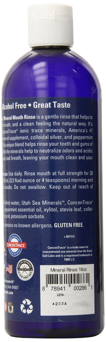 Trace Minerals ConcenTrace Mineral Mouth Rinse, Mint - 473 ml. | High-Quality Mouthwashes | MySupplementShop.co.uk