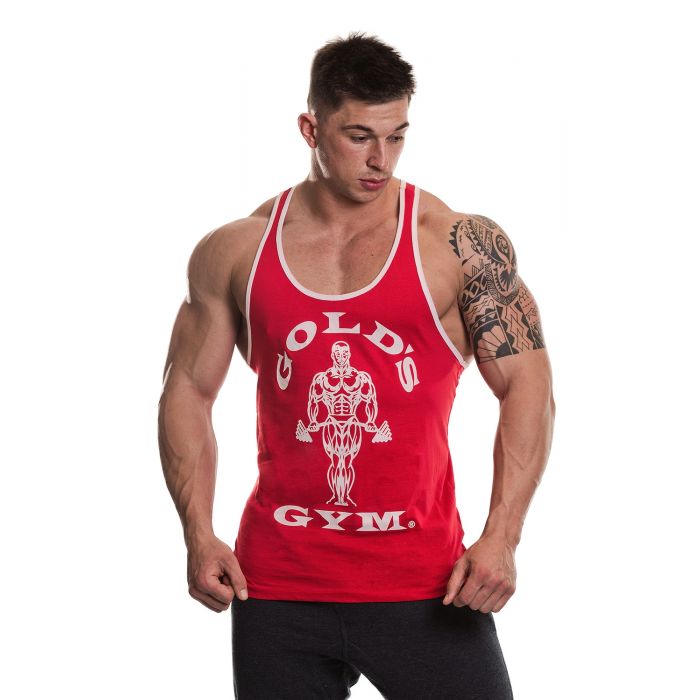 Golds Gym Muscle Joe Contrast Stringer - Red/White
