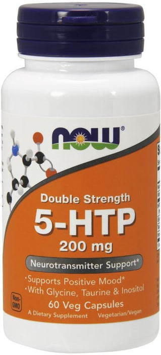 NOW Foods 5-HTP with Glycine Taurine & Inositol, 200mg - 60 vcaps - Health and Wellbeing at MySupplementShop by NOW Foods