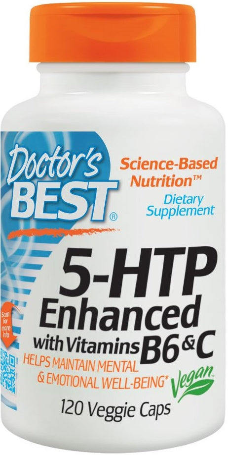 Doctor's Best 5-HTP Enhanced with Vitamin B6 and C - 120 vcaps | High-Quality Health and Wellbeing | MySupplementShop.co.uk