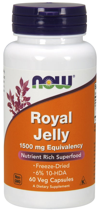 NOW Foods Royal Jelly, 1500mg Equivalency - 60 vcaps | High-Quality Health and Wellbeing | MySupplementShop.co.uk