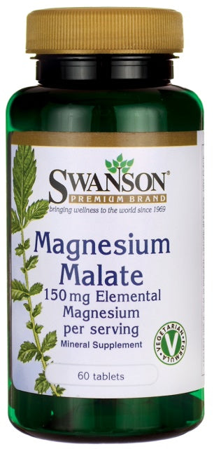 Swanson Magnesium Malate, 150mg Elemental Magnesium - 60 tabs | High-Quality Vitamins & Minerals | MySupplementShop.co.uk