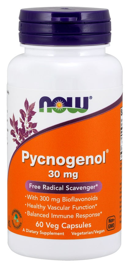 NOW Foods Pycnogenol, 30mg - 60 vcaps - Health and Wellbeing at MySupplementShop by NOW Foods