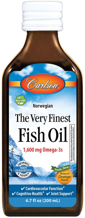 Carlson Labs The Very Finest Fish Oil, Natural Lemon - 200 ml. - Fish Oils at MySupplementShop by Carlson Labs