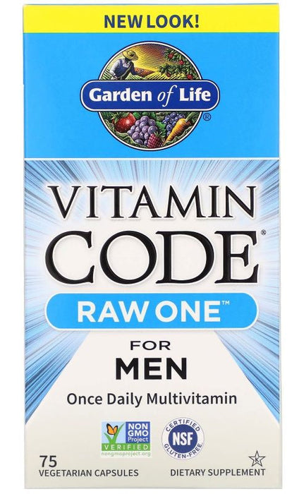 Garden of Life Vitamin Code RAW ONE for Men - 75 vcaps - Vitamins & Minerals at MySupplementShop by Garden of Life