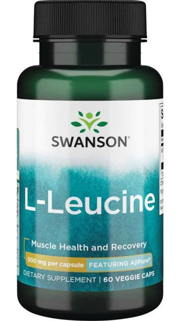 Swanson AjiPure L-Leucine, 500mg - 60 vcaps | High-Quality Amino Acids and BCAAs | MySupplementShop.co.uk