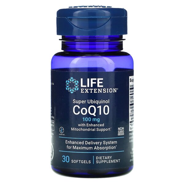 Life Extension Super Ubiquinol CoQ10 with Enhanced Mitochondrial Support, 100mg - 30 softgels - Health and Wellbeing at MySupplementShop by Life Extension