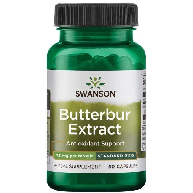 Swanson Butterbur Extract, 75mg - 60 caps | High-Quality Sports Supplements | MySupplementShop.co.uk