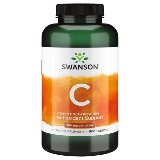 Swanson Vitamin C with Rose Hips, 500mg - 500 tabs | High-Quality Sports Supplements | MySupplementShop.co.uk