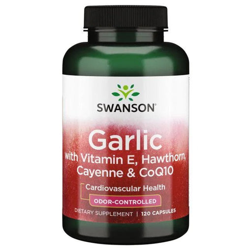 Swanson Garlic with Vitamin E, Hawthorn, Cayenne & CoQ10 - 120 caps | High-Quality Sports Supplements | MySupplementShop.co.uk