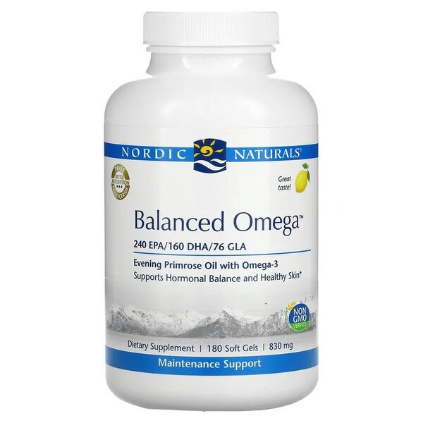 Nordic Naturals Balanced Omega, Lemon - 180 softgels | High-Quality Health and Wellbeing | MySupplementShop.co.uk