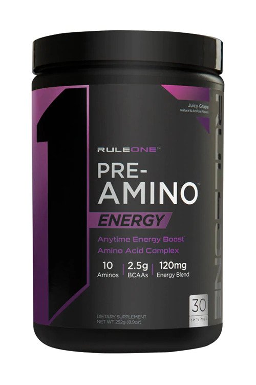 Rule One Pre-Amino Energy, Juicy Grape - 252 grams | High-Quality Amino Acids and BCAAs | MySupplementShop.co.uk