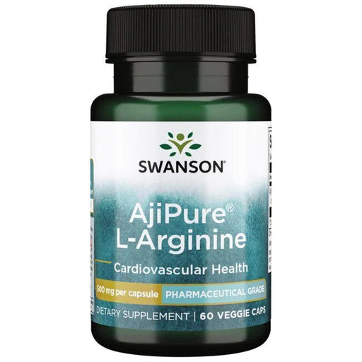 Swanson AjiPure L-Arginine, 500mg - 60 vcaps | High-Quality Amino Acids and BCAAs | MySupplementShop.co.uk