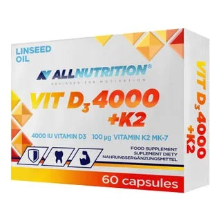 Allnutrition Vit D3 4000 + K2 - 60 caps - Vitamins &amp; Minerals at MySupplementShop by Allnutrition