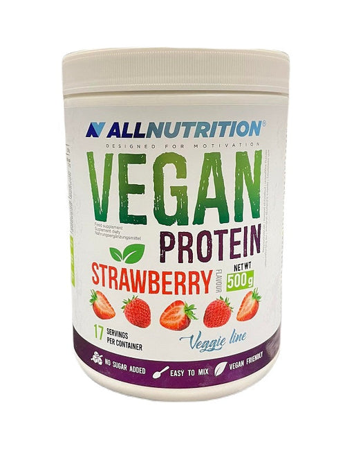 Allnutrition Vegan Protein, Strawberry - 500g - Combination Multivitamins &amp; Minerals at MySupplementShop by Allnutrition
