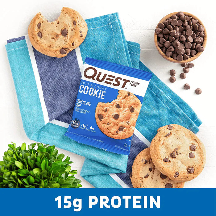 Quest Nutrition Cookie 12x59g Chocolate Chip - Health Foods at MySupplementShop by Quest Nutrition